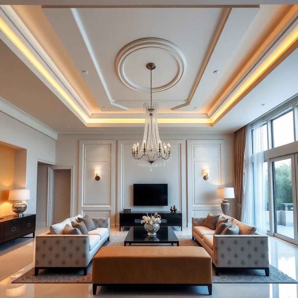 Tray POP Ceiling — Living Room