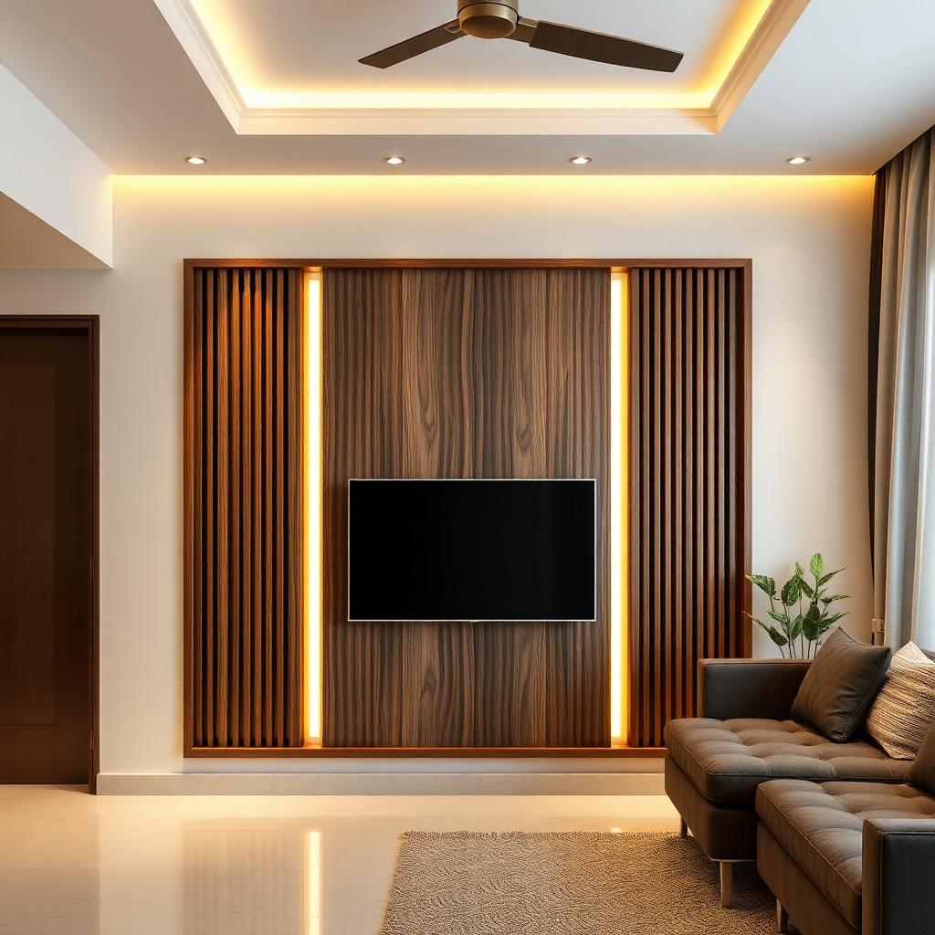 Wood-Slat TV Wall
